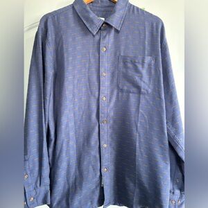 Marmot Shirt Mens LARGE Blue Fairfax Lightweight Flannel Button Up Outdoor